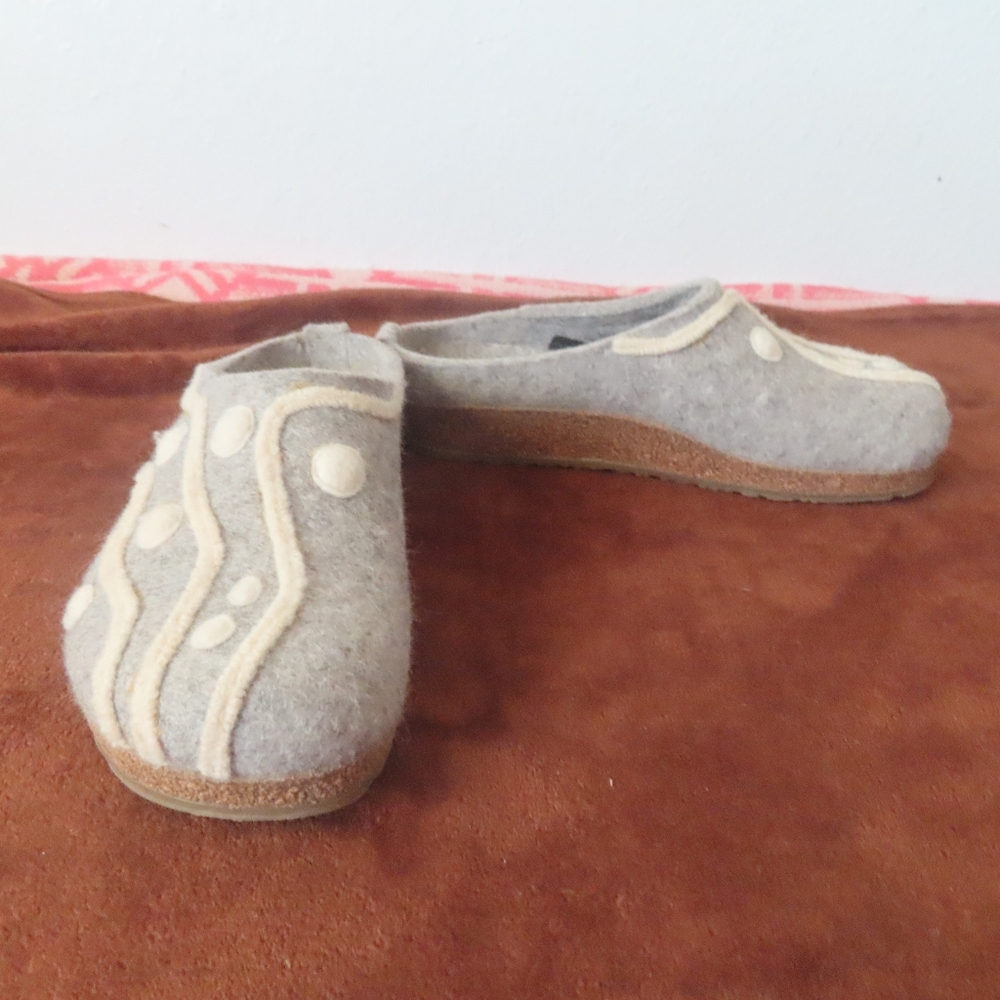 Haflinger Gray Wool Slippers clogs Size 38 US 7